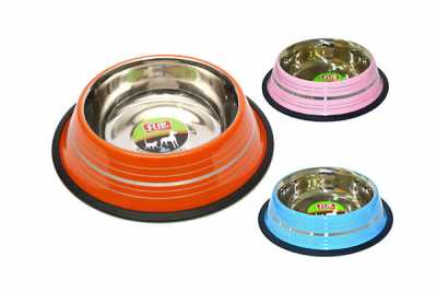 24 Oz. KE-3204PS Flip Renkli Şeritli Mama Kabı - 1