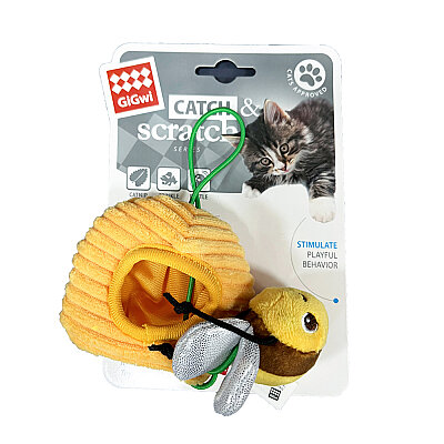 7415 Catch&Scratch Arı + Arı Kovanı Kedi Oyuncağı - GiGwi