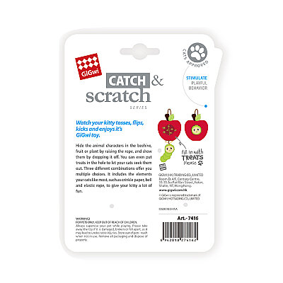 7416 Catch&Scratch Tırtıl + Elma Kedi Oyuncağı - 5