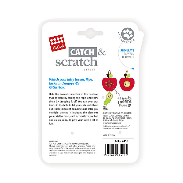 7416 Catch&Scratch Tırtıl + Elma Kedi Oyuncağı - 5
