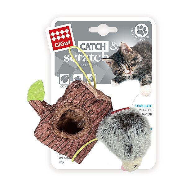7417 Catch&Scratch Kirpi + Kütük Kedi Oyuncağı - 1