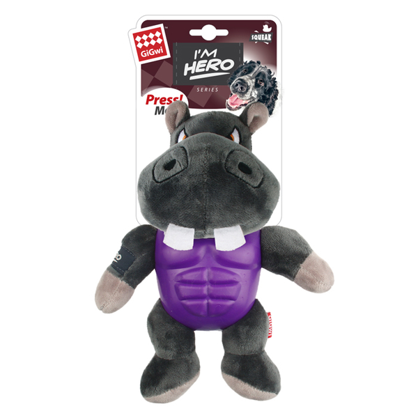 8090 Sesli Süper Kahraman Hipopotam Peluş Oyuncak - 1