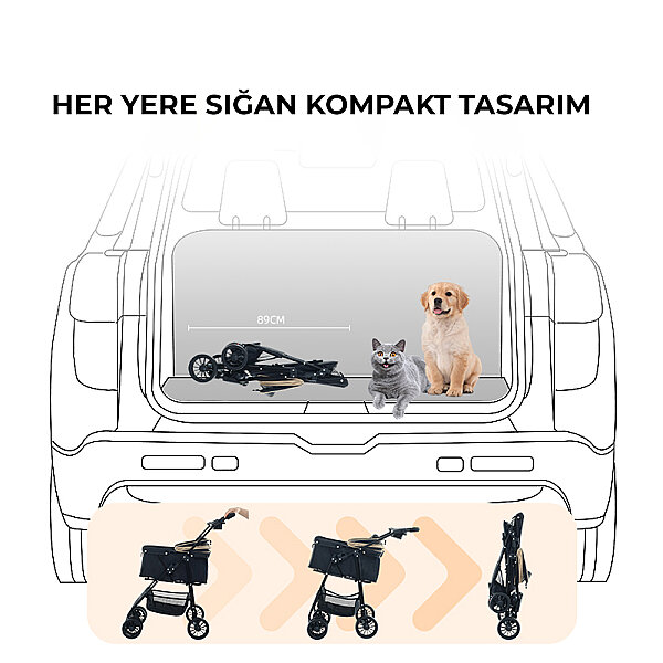 Bndc-102 Pet Arabası Haki - 5