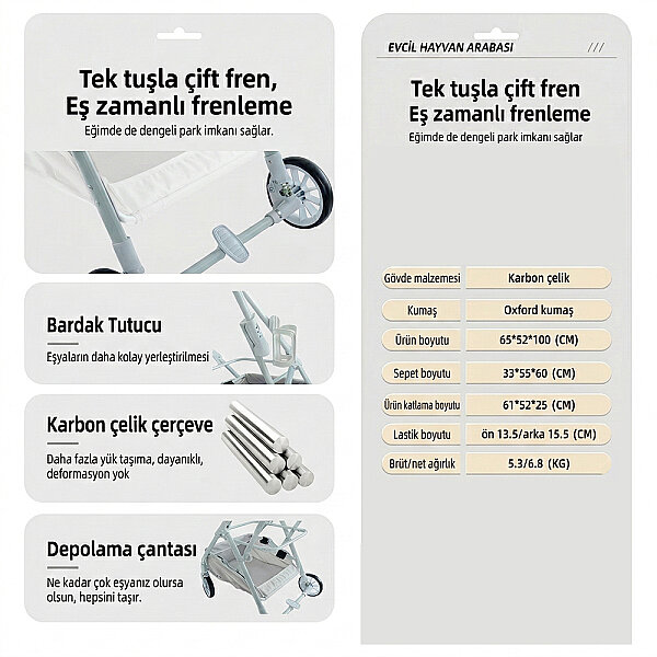 Bndc-105 Pet Arabası Açık Yeşil - 8