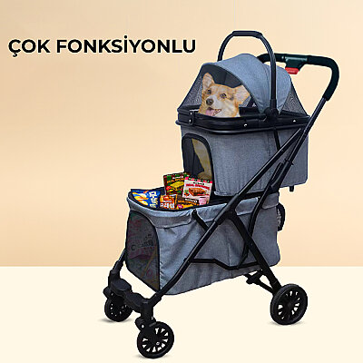 Bndc-201 Pet Arabası 2 Katlı Haki - 2