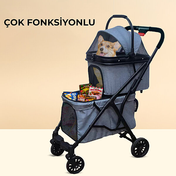 Bndc-201 Pet Arabası 2 Katlı Haki - 2