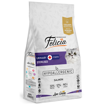 Felicia - Felicia 12 Kg Sterilised Somonlu Az Tahıllı HypoAllergenic Kedi Maması