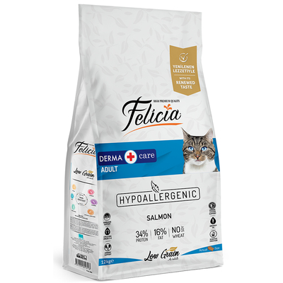 Felicia - Felicia 12 Kg Yetişkin Somonlu Az Tahıllı HypoAllergenic Kedi Maması