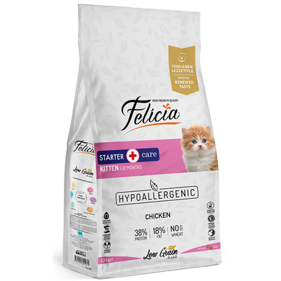 Felicia - Felicia 12 Kg Yavru Tavuklu Az Tahıllı HypoAllergenic Kedi Maması