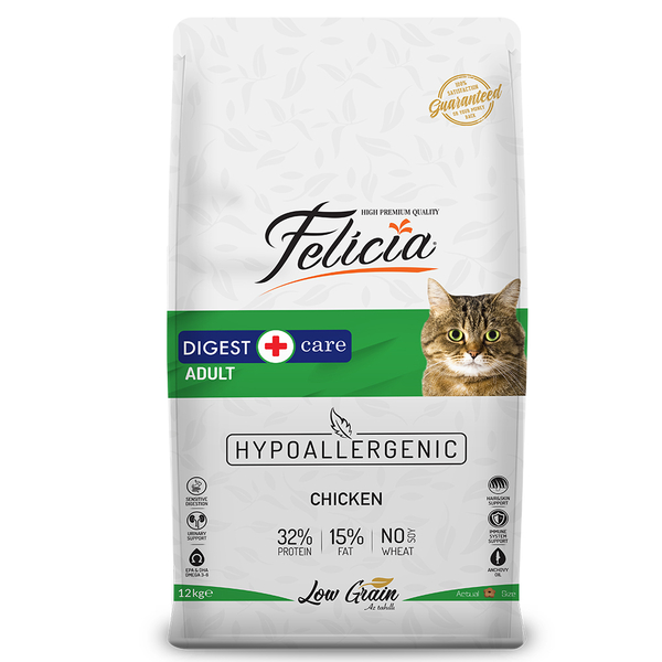 Felicia 12 Kg Yetişkin Tavuklu Az Tahıllı HypoAllergenic Kedi Maması