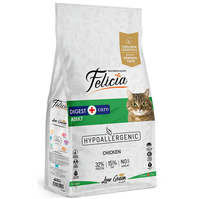 Felicia - Felicia 12 Kg Yetişkin Tavuklu Az Tahıllı HypoAllergenic Kedi Maması