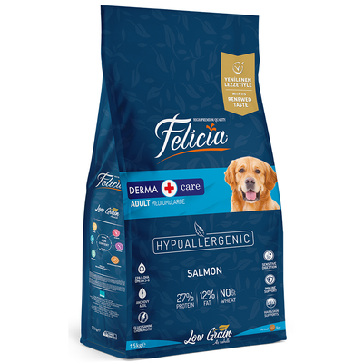 Felicia - Felicia 15 Kg Yetişkin Somonlu M/Large Az Tahıllı Breed HypoAllergenic Köpek Maması