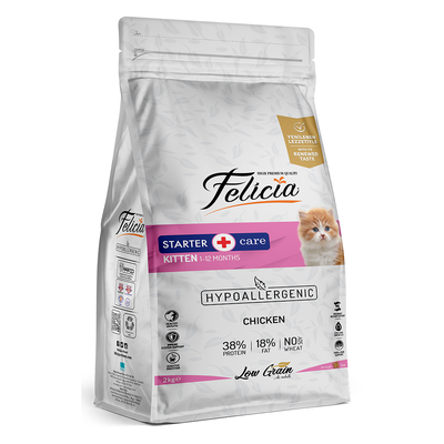 Felicia - Felicia 2 Kg Yavru Tavuklu Az Tahıllı HypoAllergenic Kedi Maması