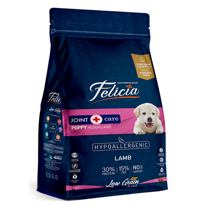 Felicia - Felicia 3 Kg Yavru Kuzulu M/Large Az Tahıllı Breed HypoAllergenic Köpek Maması