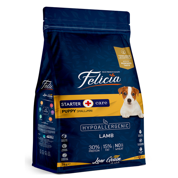 Felicia 3 Kg Yavru Kuzulu Small/Mini Az Tahıllı HypoAllergenic Köpek Maması