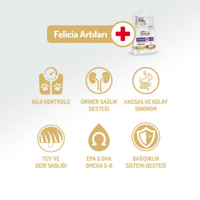 Felicia 5 Kg Kolajenli Somonlu Az Tahıllı Kısırlaştırılmış Kedi Maması HypoAllergenic Kedi Maması - 2