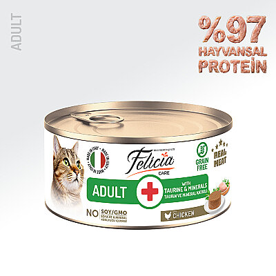 Felicia 85 gr Tavuklu Ezme Yetişkin Kedi Konserve Maması 24 Adet - Felicia