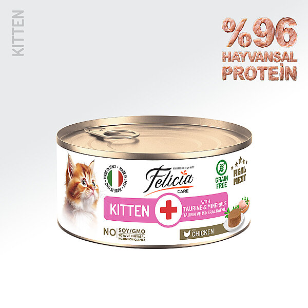 Felicia 85 gr Tavuklu Püre Yavru Kedi Konserve Maması 24 Adet - 1