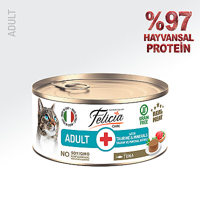 Felicia 85 gr Ton Balıklı Ezme Yetişkin Kedi Konserve Maması 24 Adet - Felicia