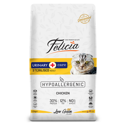 Felicia - Felicia 12 kg Sterilised Tavuklu Az Tahıllı HypoAllergenic Kedi Maması