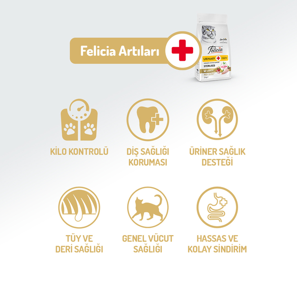 Felicia 12 Kg Kolajenli Tavuklu Az Tahıllı Kısırlaştırılmış Kedi Maması HypoAllergenic Kedi Maması - 2