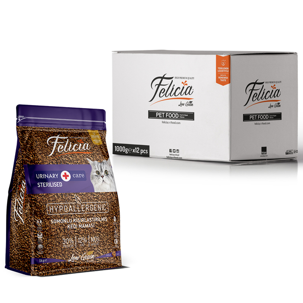 Felicia 12x1 Kg Somonlu Az Tahıllı Kısırlaştırılmış Kedi Maması HypoAllergenic Kedi Maması