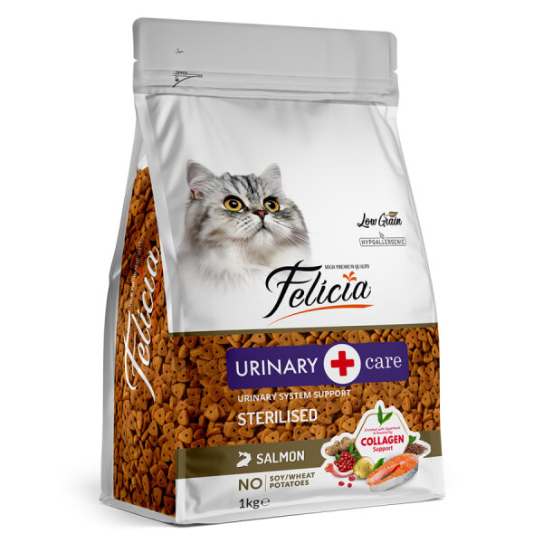 Felicia 12x1 Kg Kolajenli Somonlu Az Tahıllı Kısırlaştırılmış Kedi Maması HypoAllergenic Kedi Maması - 2