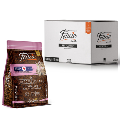 Felicia - Felicia Az Tahıllı 12 X 1 Kg Yavru Kuzulu HypoAllergenic Kedi Maması