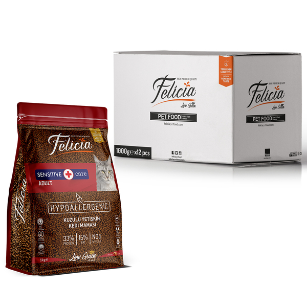 Felicia Az Tahıllı 12 X 1 Kg Yetişkin Kuzulu HypoAllergenic Kedi Maması