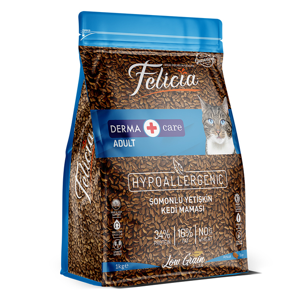 Felicia Az Tahıllı 12 X 1 Kg Yetişkin Somonlu HypoAllergenic Kedi Maması