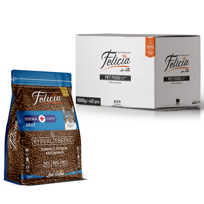 Felicia - Felicia Az Tahıllı 12 X 1 Kg Yetişkin Somonlu HypoAllergenic Kedi Maması