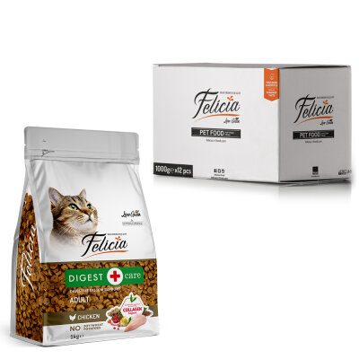 Felicia 12x1 Kg Tavuklu Az Tahıllı Yetişkin Kedi Maması HypoAllergenic Kedi Maması - Felicia