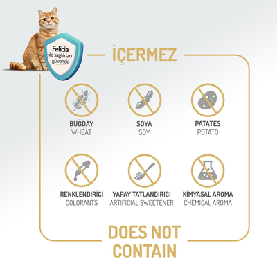 Felicia 2 Kg Kolajenli Kuzulu Az Tahıllı Yavru Kedi Maması HypoAllergenic Kedi Maması - Thumbnail