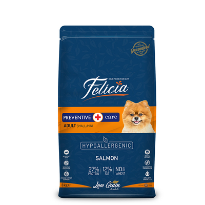 Felicia - Felicia 3 Kg Yetişkin Somonlu Small Az Tahıllı /Mini HypoAllergenic Köpek Maması