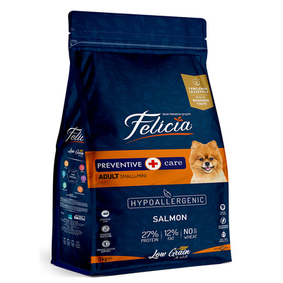 Felicia - Felicia 3 Kg Yetişkin Somonlu Small Az Tahıllı /Mini HypoAllergenic Köpek Maması