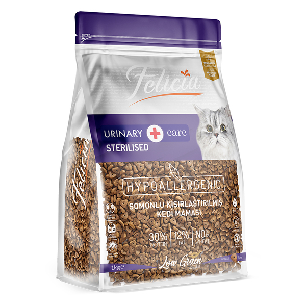 Felicia 5x1 Kg Somonlu Az Tahıllı Kısırlaştırılmış Kedi Maması HypoAllergenic Kedi Maması - 2
