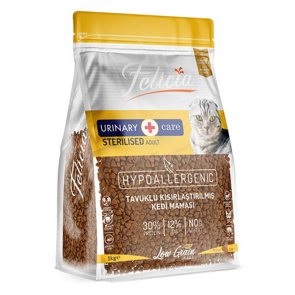 Felicia 5x1 Kg Tavuklu Az Tahıllı Kısırlaştırılmış Kedi Maması HypoAllergenic Kedi Maması - 2