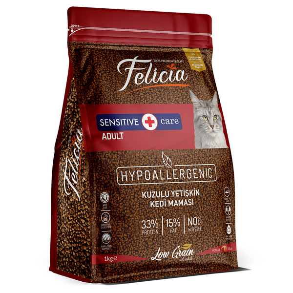 Felicia Az Tahıllı 5 x 1 Kg Yetişkin Kuzulu HypoAllergenic Kedi Maması