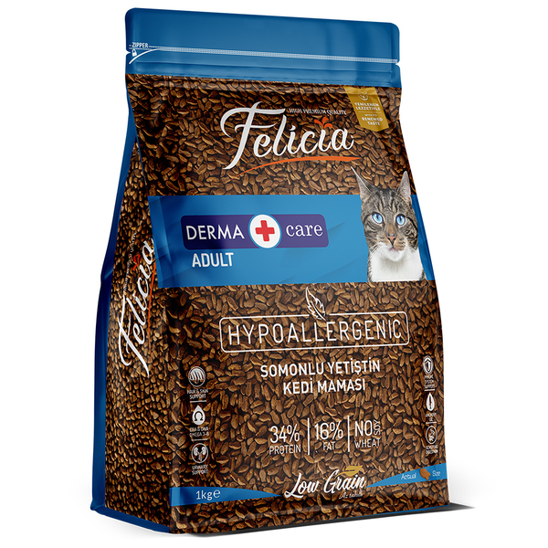 Felicia Az Tahıllı 5 x 1 Kg Yetişkin Somonlu HypoAllergenic Kedi Maması