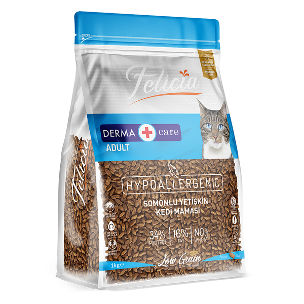 Felicia 5x1 Kg Somonlu Az Tahıllı Yetişkin Kedi Maması HypoAllergenic Kedi Maması - 2