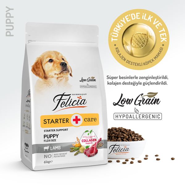 Felicia 6 Kg (2x3 Kg) Kolajenli Kuzulu Az Tahıllı Flexi Size Yavru Köpek Maması HypoAllergenic Köpek Maması - 1
