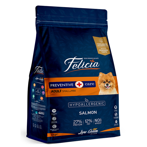 Felicia 6 Kg Yetişkin Somonlu Small Az Tahıllı /Mini HypoAllergenic Köpek Maması