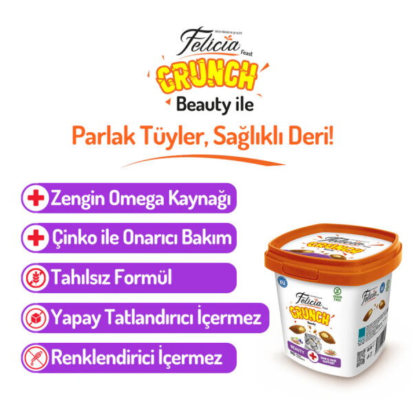 Felicia Beauty Kedi Crunch Ödül Maması 100g - 6 Adet - 2