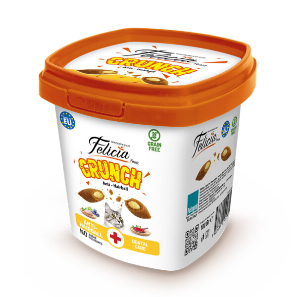 Felicia Hairball Kedi Crunch Ödül Maması 100g - 6 Adet - 1