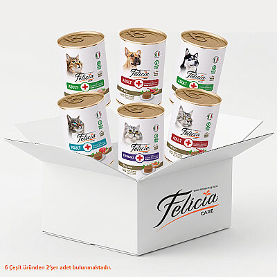 Felicia Kedi-Köpek Konservesi 400g Mix Kolisi - 6 Çeşit_12 Adet - Felicia