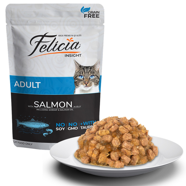 Felicia Tahılsız 85 gr Pouch Yetişkin Somonlu Yaş Kedi Maması 12 Adet - 1