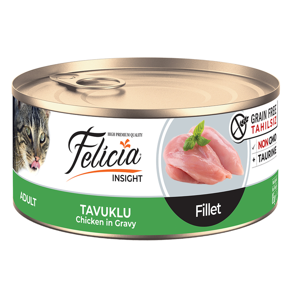 Felicia Tahılsız 85 gr Konserve Tavuklu Fileto Yaş Kedi Maması 24 Adet