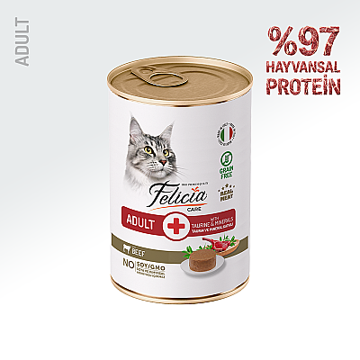 Felicia Yetişkin Tahılsız Biftekli Kedi Konserve 400g - 12 Adet - Felicia