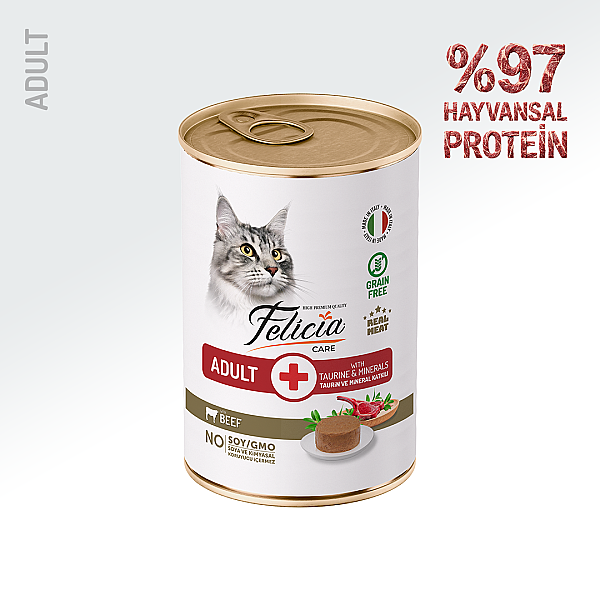 Felicia Yetişkin Tahılsız Biftekli Kedi Konserve 400g - 12 Adet - 1
