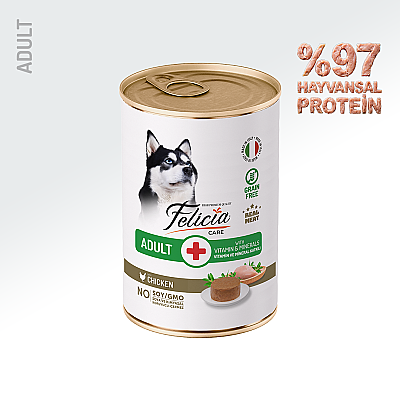 Felicia Yetişkin Tahılsız Tavuklu Köpek Konserve 400g - 12 Adet - Felicia